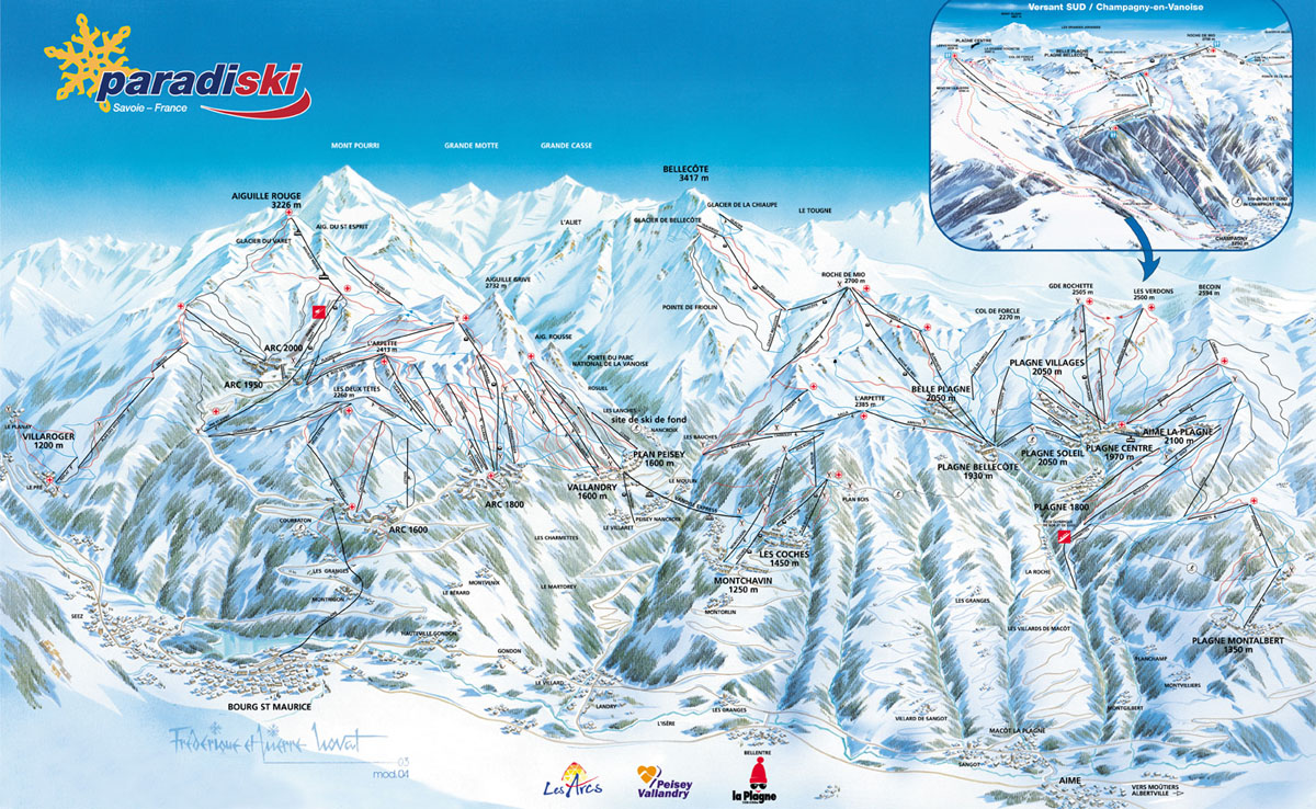 paradiski piste map